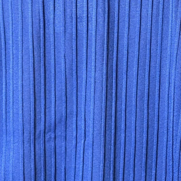 NWT Zara Trafaluc Blue Long Sleeved Stripe Textured V-Neck Top - Size Small - Picture 8 of 12